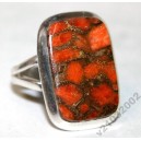 Медная БИРЮЗА в серебре 925. КОЛЬЦО