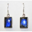 Серьги из камня Черный лунный ЛАБРАДОР  в серебре