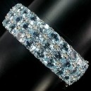 Природный ТОПАЗ SWISS BLUE, золото, серебро, БРАСЛЕТ