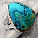 ХРИЗОКОЛЛА пейзажная в серебре 925. Кольцо