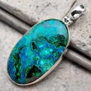 47,6 ct. Подвеска с ПЕЙЗАЖНОЙ ХРИЗОКОЛЛОЙ в стерлинговом серебре. Кулон