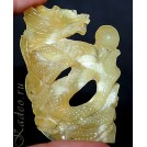 Натуральный ОПАЛ wax-opal, 3D резьба по камню - ДРАКОН. Статуетка - подвеска, Тибет