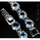Браслет: ТОПАЗ SKY BLUE природный в платине и серебре