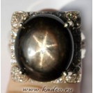 Перстень с крупным ЗВЕЗДЧАТЫМ САПФИРОМ. Кольцо р. 17,75