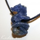 Природный САПФИР, резьба по камню 3D - ДРАКОН 83.4 ct. Статуэтка - подвеска Тибет