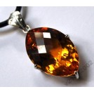 53 CT! ПОДВЕСКА из серебра 925 с природным  БРАЗИЛЬСКИМ ЦИТРИНОМ в огранке