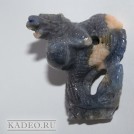 САПФИР природный натуральный. 3D резьба по камню ДРАКОН, талисман. Тибет