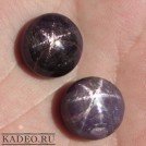 Редкий ЗВЁЗДЧАТЫЙ РУБИН два крупных камня кабошона пара для сережек или кольца